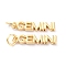 Brass Pendants, with Jump Rings, Long-Lasting Plated, Constellation/Zodiac Sign, Golden, Gemini, Gemini: 4x19x1.5mm, Hole: 3mm