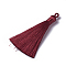 Polyester Tassel Pendants, Dark Red, 78~82x8mm, Hole: 2~4mm