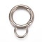 Alloy Spring Gate Ring, with Loop, Circle Key Rings, for Handbag Ornaments Decoration, Cadmium Free & Lead Free, Platinum, 38x29x4mm, Hole: 10.5x7mm