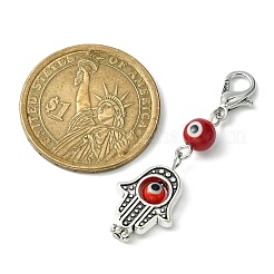Handmade Evil Eye Lampwork Round Pendant Decorations&nbsp;HJEW-JM00745
