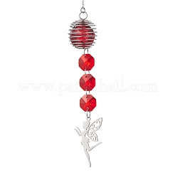 Glass Round & Octagonal Beads Hanging Suncatchers&nbsp;HJEW-JM04617-03