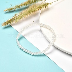 Faceted Glass Rondelle Beads Stretch Bracelet for Kid&nbsp;BJEW-JB06807-14