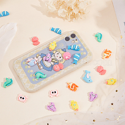 100Pcs 10 Styles Opaque Resin Cabochons&nbsp;CRES-SC0002-42