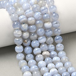 Grade A Natural Blue Lace Agate Beads Strands&nbsp;G-F222-29-8mm-1