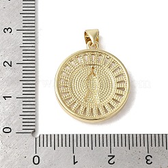 Brass Micro Pave Clear Cubic Zirconia Pendants&nbsp;KK-K385-025G