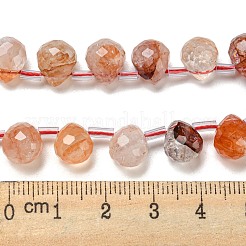 Natural Red Hematoid Quartz/Ferruginous Quartz Beads Strands&nbsp;G-H297-B18-02