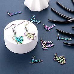 18Pcs 9 Style Ion Plating(IP) 201 Stainless Steel Pendants&nbsp;X1-STAS-LS0001-71MC