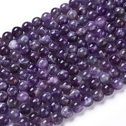 Natural Amethyst Round Bead Strands&nbsp;X-G-L170-6mm-03