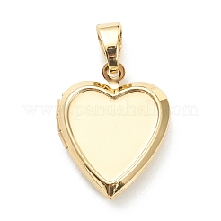 Brass Locket Pendants&nbsp;KK-P199-12G