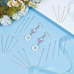 400Pcs 2 Colors 304 Stainless Steel Eye Pins&nbsp;STAS-UN0054-77