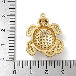 Rack Plating Brass Micro Pave Clear Cubic Zirconia Pendants&nbsp;KK-G515-66G-02