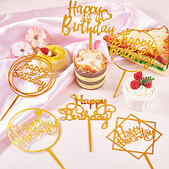 12Pcs 6 Styles Acrylic Cake Toppers&nbsp;AJEW-SP0001-81A
