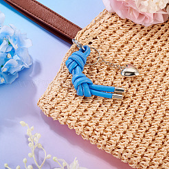 Imitation Leather Cord with CCB Plastic Heart Charm Keychains&nbsp;KEYC-TAC00075