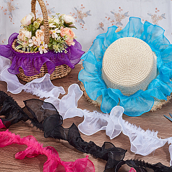 16M 8 Colors Polyester Lace Ribbons Pleated Garment Accessory&nbsp;DIY-GA0008-45