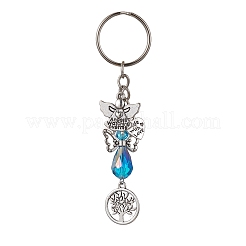 Glass Angel & Alloy Tree of Life Pendant Keychains&nbsp;KEYC-JKC00652