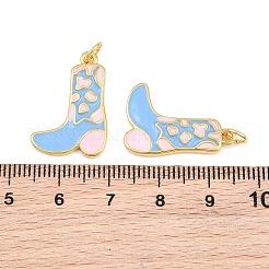 Brass Enamel Pendants&nbsp;KK-CBAEBFB-07G