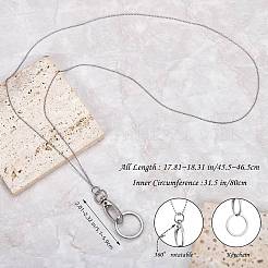 304 Stainless Steel Cable Chains Neck Strap Lanyard&nbsp;HJEW-SW00136-02