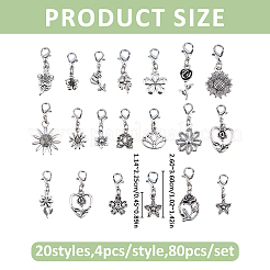 80Pcs Alloy Pendant Decorations&nbsp;HJEW-FH00314
