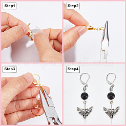 60Pcs 2 Colors 304 Stainless Steel Leverback Earring Findings&nbsp;STAS-SP0001-20