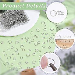 600Pcs 4 Styles 304 Stainless Steel Open Jump Rings&nbsp;STAS-BBC0010-03