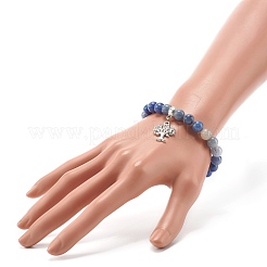 Natural Mixed Stone Round Beads Stretch Bracelet for Girl Women&nbsp;BJEW-JB06930