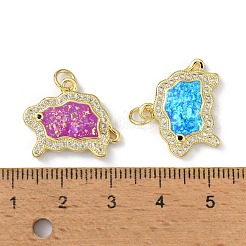 Brass Micro Pave Cubic Zirconia Pendants&nbsp;KK-A197-31G