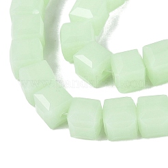 Imitation Jade Glass Beads Strands&nbsp;GLAA-R041-8x8mm-B04