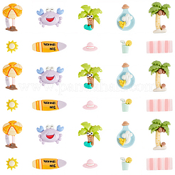 60Pcs 10 Styles Summer Thmem Opaque Resin Cabochons&nbsp;FIND-SC0024-01