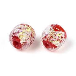 Handmade Foil Lampwork Beads Strands&nbsp;FOIL-T008-01D