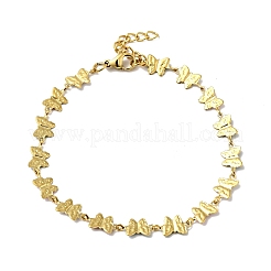 Colorful Enamel Butterfly Link Chain Bracelet&nbsp;BJEW-C023-04G