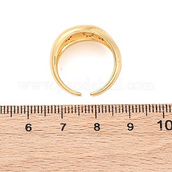 Brass Micro Pave Clear Cubic Zirconia Cuff Rings for Women&nbsp;RJEW-U047-04G