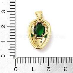 Brass Micro Pave Cubic Zirconia Pendants&nbsp;KK-F877-11G