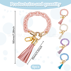 4Pcs CCB Plastic & Acrylic Pendant Decoration&nbsp;HJEW-GO00098