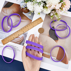 Flat Plain Silicone Cord Bracelet for Men Women&nbsp;BJEW-WH0016-32E