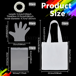 12Pcs Rectangle Black Canvas Cloth Packaging Bags with Handles&nbsp;ABAG-NB0002-40