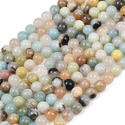 Natural Flower Amazonite Beads Strands&nbsp;G-F415-8mm