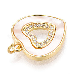 Brass Micro Pave Clear Cubic Zirconia Pendants&nbsp;KK-N268-47G