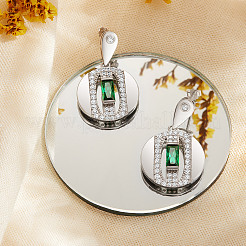 Brass Micro Pave Grade AAA Cubic Zirconia Dangle Stud Earrings&nbsp;JE898A