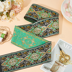 7M Ethnic Style Embroidery Flower Polyester Ribbon&nbsp;OCOR-WH0078-236