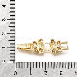 Brass Micro Pave Clear Cubic Zirconia Fold Over Clasps&nbsp;KK-R222-07G