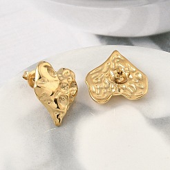 304 Stainless Steel Heart Stud Earrings&nbsp;EJEW-K268-62G