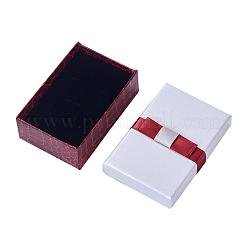 Kraft Cotton Filled Rectangle Cardboard Jewelry Set Boxes with Bowknot&nbsp;X-CBOX-N006-03