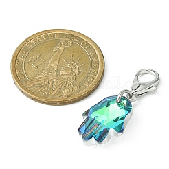 Hamsa Hand/Hand of Miriam Glass Pendant Decoration&nbsp;HJEW-JM01155