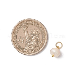 6Pcs 2 Colors Natural Freshwater Pearl Potato Charms with 304 Stainless Steel Findings&nbsp;PALLOY-JF04943