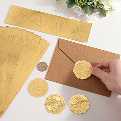 40 Sheets 4 Styles Plastic Self Adhesive Gold Foil Embossed Stickers&nbsp;DIY-CP0010-46
