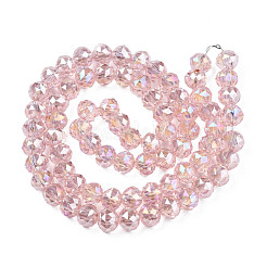 Transparent Crackle Glass Beads Strands&nbsp;GLAA-N051-07