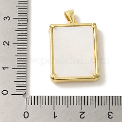 Brass Pave Natural Shell Pendants&nbsp;KK-Z042-27G-01