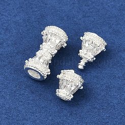 Brass Micro Pave Clear Cubic Zirconia Screw Clasps&nbsp;KK-H202-02B-S