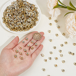 880Pcs Antique Golden Plated Large Hole Acrylic Letter European Beads&nbsp;PACR-PA0001-22