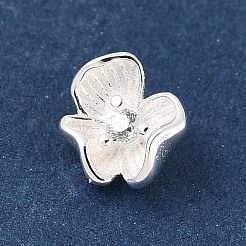 925 Sterling Silver Micro Pave Clear Cubic Zirconia Flower Charms&nbsp;STER-R013-09S